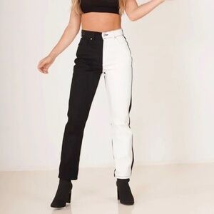 REVICE Denim Dream Fit Two Tone Denim Jeans - Black & White - Size 25